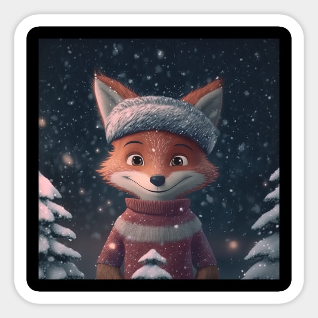 Cute christmas fox Sticker by Art8085